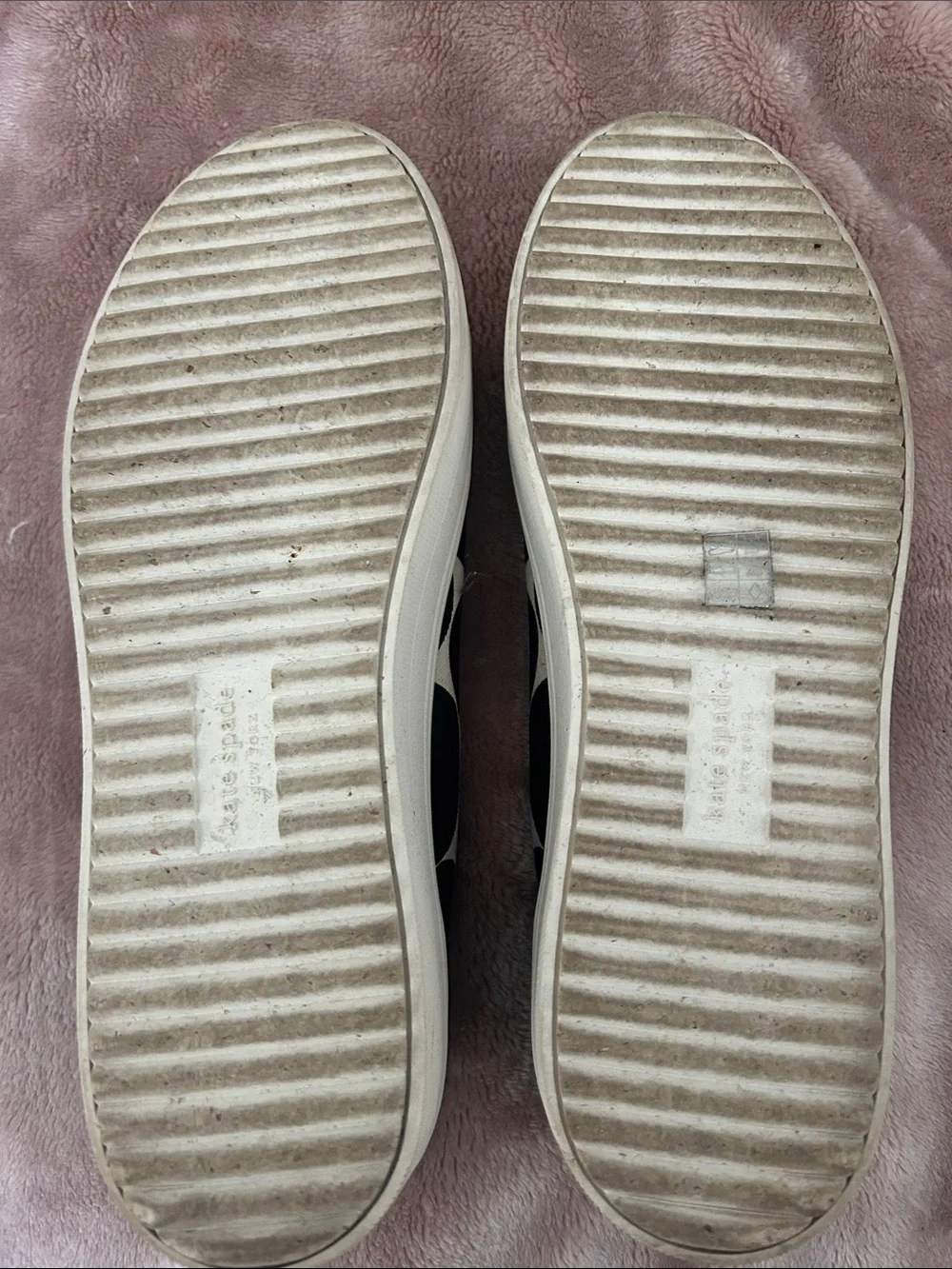 kate spade Black and Cream Polka Dot Lace-Up Sneakers